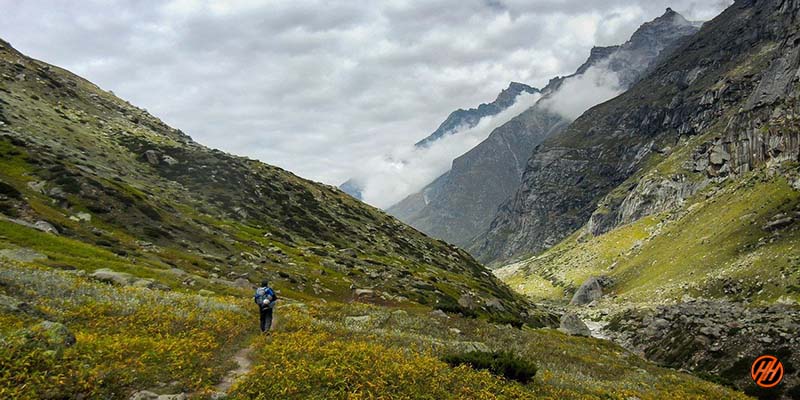Beautiful Green Mountains View in Parvati Pass Trek