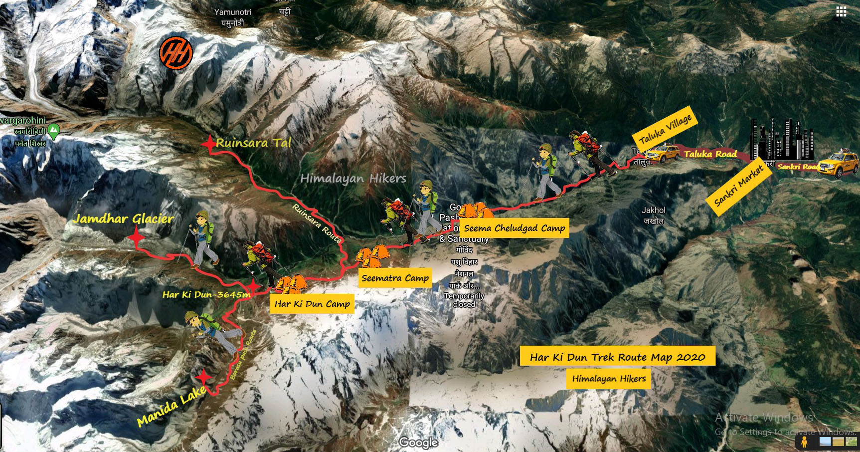 Har Ki Dun Route Map