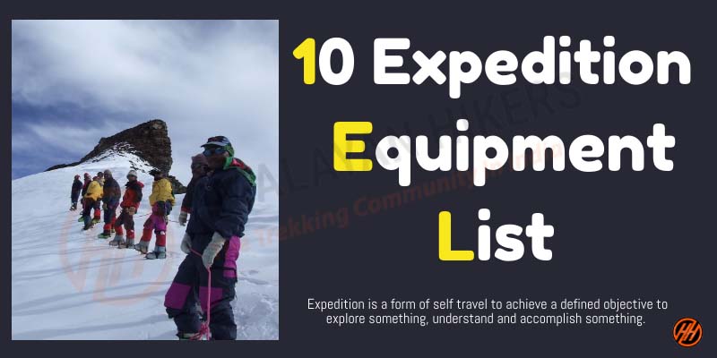Expedition Equipment List 1 Expedition Equipment List