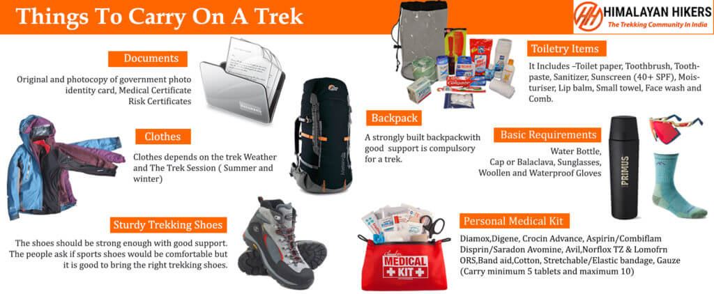 Things to carry on trek